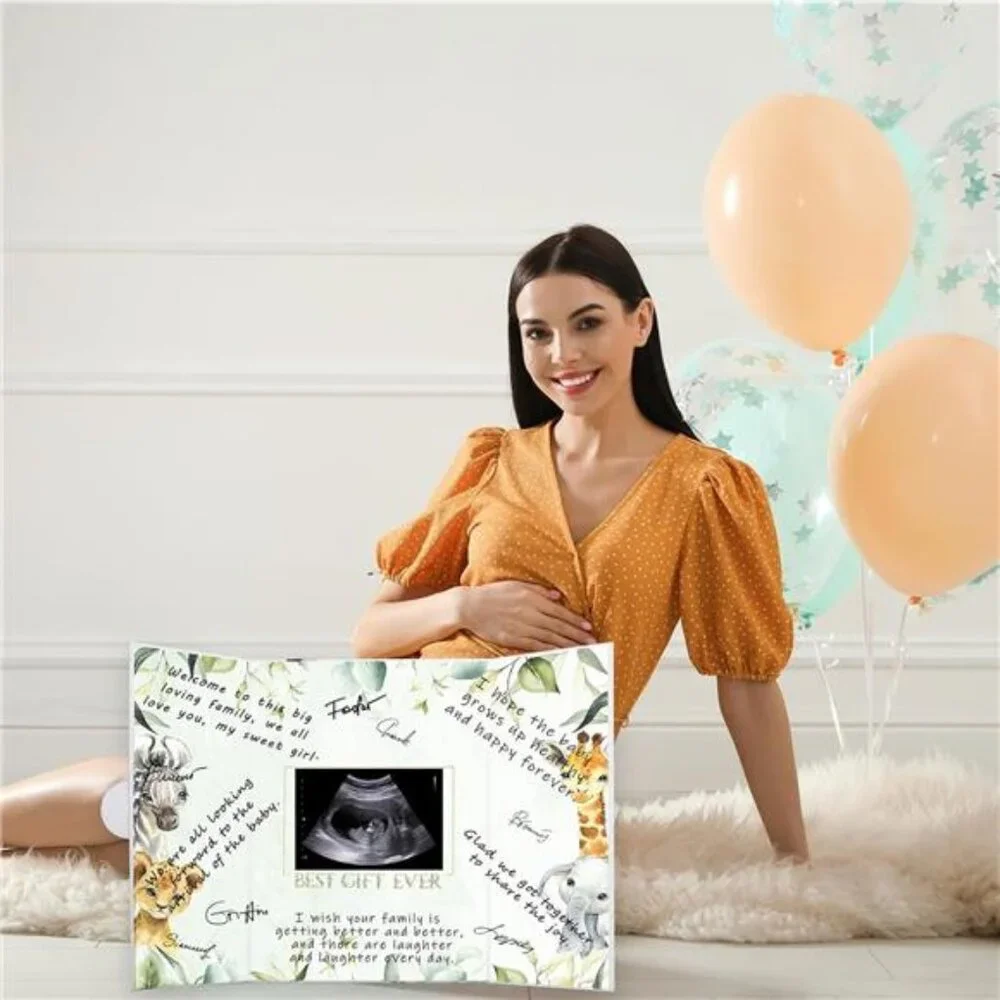 Baby Shower Guest Book Green White Signature Book DIY Party Decorations Keepsake